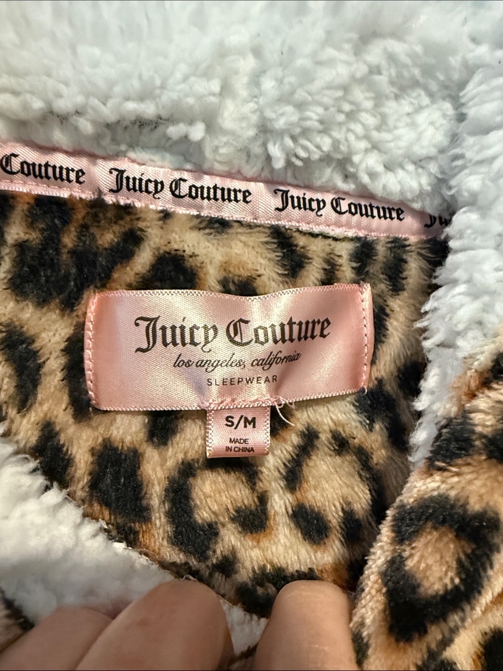 Juicy Couture Leopard Print Hooded Tunic Hoodie Lounger with Sparkling Logo - Picture 2 of 6